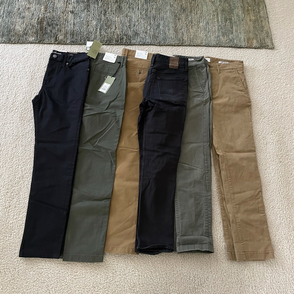 30x30 6 pairs of Goodfellow chinos 3NWT, 3Worn